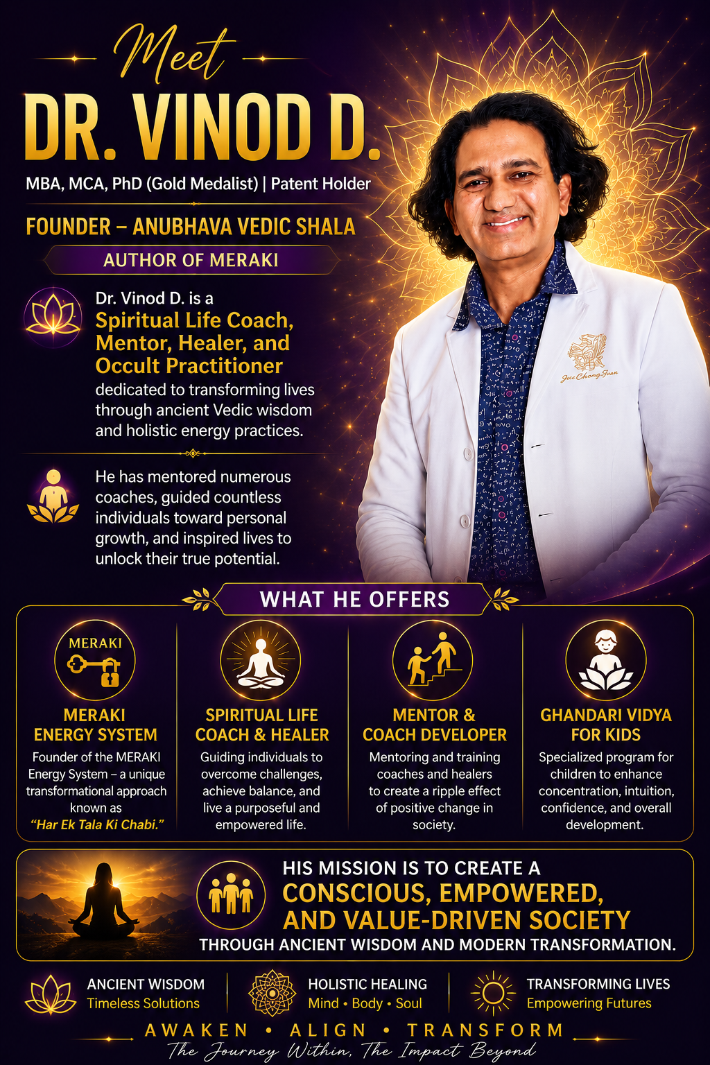 Dr. Vinod D. - Founder, Anubhava Vedic Shala